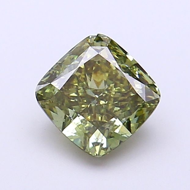 Loose Diamond - CUSHION BRILLIANT 1.23ct Fancy Vivid Green VS1: Loose Diamond - CUSHION BRILLIANT 1.23ct Fancy Vivid Green VS1 Source: This is a real non-mined Diamond that has been grown in a lab Shape: CUSHION BRILLIANT Carats: 1.23 Color: Fancy Vivid Green Cert
