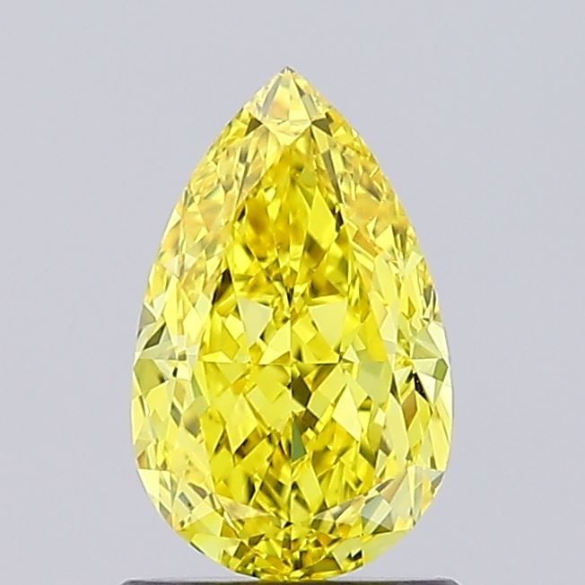 Loose Diamond - PEAR 1.17ct Fancy Vivid Yellow VVS2: Loose Diamond - PEAR 1.17ct Fancy Vivid Yellow VVS2 Source: This is a real non-mined Diamond that has been grown in a lab Shape: PEAR Carats: 1.17 Color: Fancy Vivid Yellow Certification: IGI Video: