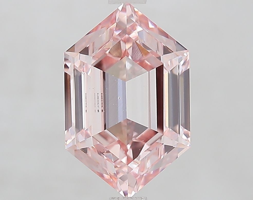 Loose Diamond - HEXAGONAL 2.4ct Fancy Intense Pink VS1: Loose Diamond - HEXAGONAL 2.4ct Fancy Intense Pink VS1 Source: This is a real non-mined Diamond that has been grown in a lab Shape: HEXAGONAL Carats: 2.4 Color: Fancy Intense Pink Certification: IGI V