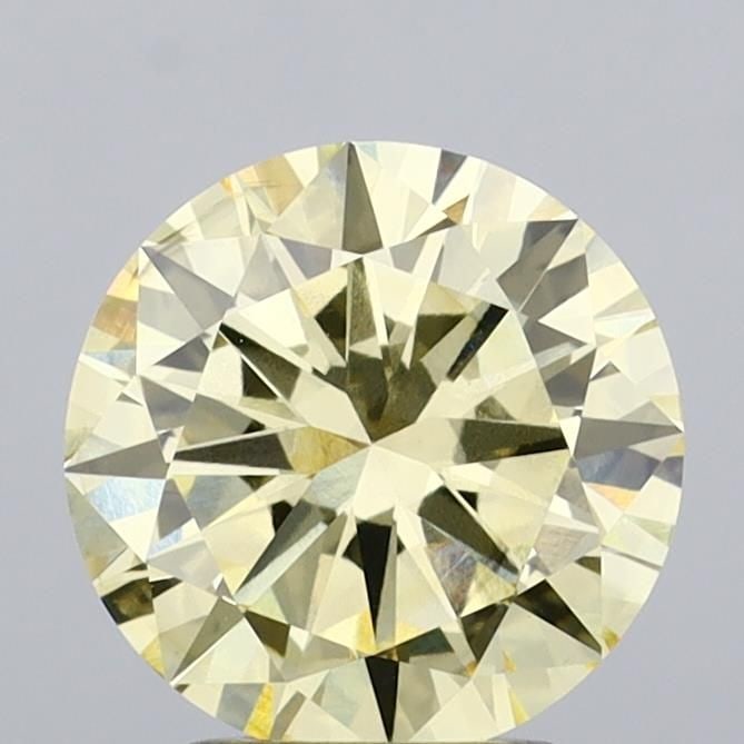 Loose Diamond - ROUND 2.51ct Fancy Light Yellow VS2: Loose Diamond - ROUND 2.51ct Fancy Light Yellow VS2 Source: This is a real non-mined Diamond that has been grown in a lab Shape: ROUND Carats: 2.51 Color: Fancy Light Yellow Certification: IGI Video: