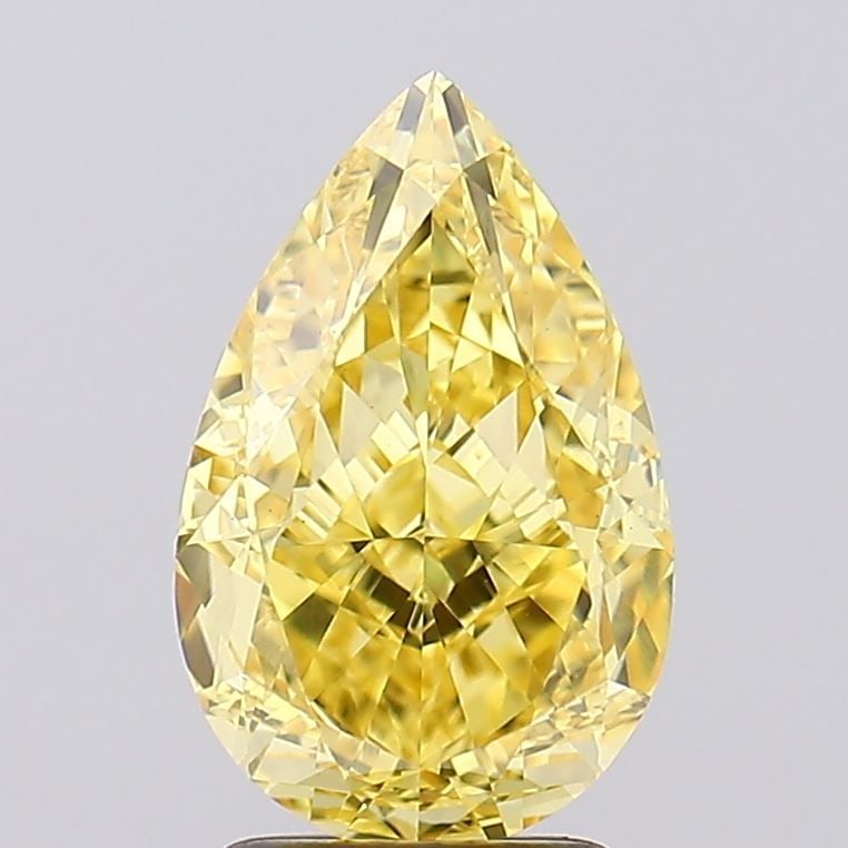 Loose Diamond - PEAR 3.02ct Fancy Intense Yellow VS1: Loose Diamond - PEAR 3.02ct Fancy Intense Yellow VS1 Source: This is a real non-mined Diamond that has been grown in a lab Shape: PEAR Carats: 3.02 Color: Fancy Intense Yellow Certification: IGI Video