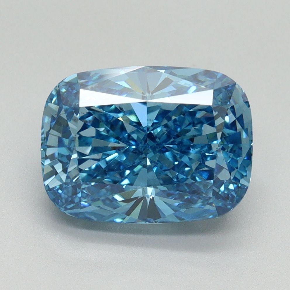Loose Diamond - CUSHION MODIFIED 3.02ct Fancy Vivid Blue VS2: Loose Diamond - CUSHION MODIFIED 3.02ct Fancy Vivid Blue VS2 Source: This is a real non-mined Diamond that has been grown in a lab Shape: CUSHION MODIFIED Carats: 3.02 Color: Fancy Vivid Blue Certific
