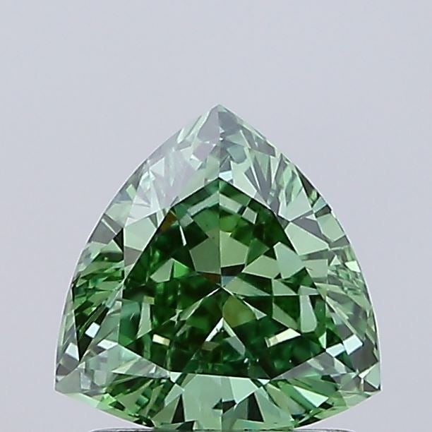 Loose Diamond - TRIANGULAR 1.08ct Fancy Vivid Green VS1: Loose Diamond - TRIANGULAR 1.08ct Fancy Vivid Green VS1 Source: This is a real non-mined Diamond that has been grown in a lab Shape: TRIANGULAR Carats: 1.08 Color: Fancy Vivid Green Certification: IGI