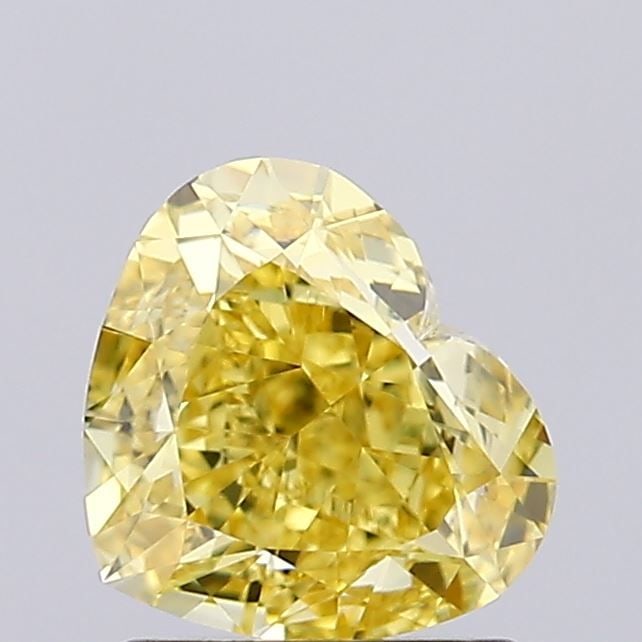 Loose Diamond - HEART 1.51ct Fancy Intense Yellow VVS2: Loose Diamond - HEART 1.51ct Fancy Intense Yellow VVS2 Source: This is a real non-mined Diamond that has been grown in a lab Shape: HEART Carats: 1.51 Color: Fancy Intense Yellow Certification: IGI Vi