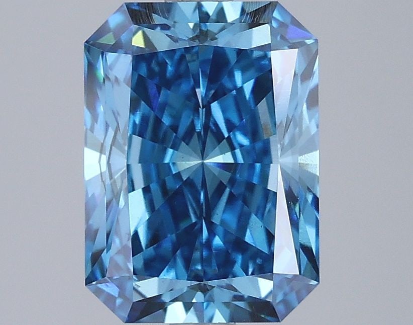 Loose Diamond - RADIANT 2.59ct Fancy Vivid Blue SI1: Loose Diamond - RADIANT 2.59ct Fancy Vivid Blue SI1 Source: This is a real non-mined Diamond that has been grown in a lab Shape: RADIANT Carats: 2.59 Color: Fancy Vivid Blue Certification: IGI Video:
