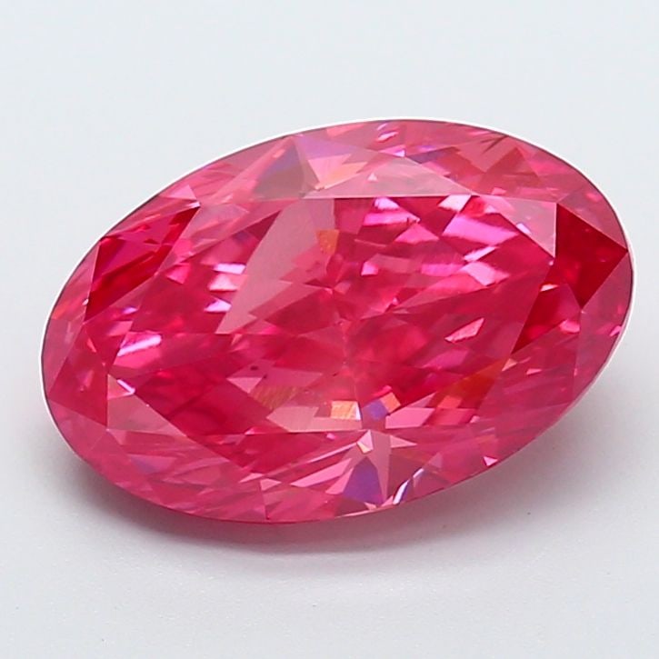 Loose Diamond - OVAL 4.83ct Fancy Vivid Pink VS2: Loose Diamond - OVAL 4.83ct Fancy Vivid Pink VS2 Source: This is a real non-mined Diamond that has been grown in a lab Shape: OVAL Carats: 4.83 Color: Fancy Vivid Pink Certification: IGI Video: