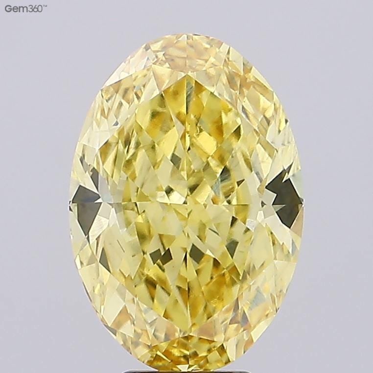 Loose Diamond - OVAL 8.38ct Fancy Vivid Yellow VS2: Loose Diamond - OVAL 8.38ct Fancy Vivid Yellow VS2 Source: This is a real non-mined Diamond that has been grown in a lab Shape: OVAL Carats: 8.38 Color: Fancy Vivid Yellow Certification: IGI Video: