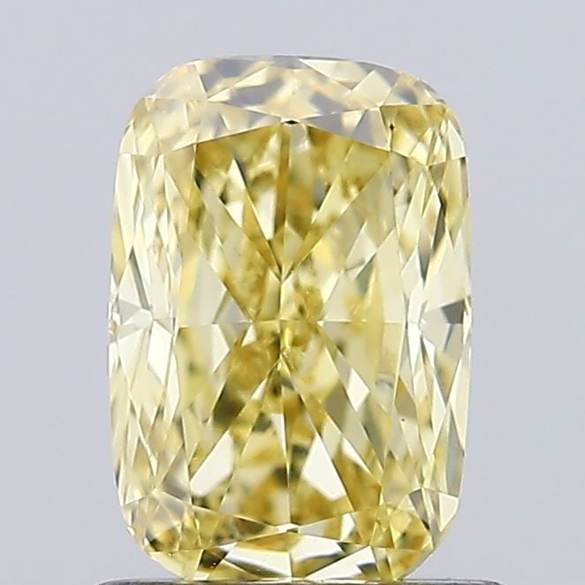 Loose Diamond - CUSHION MODIFIED 1.1ct Fancy Intense Yellow VS1: Loose Diamond - CUSHION MODIFIED 1.1ct Fancy Intense Yellow VS1 Source: This is a real non-mined Diamond that has been grown in a lab Shape: CUSHION MODIFIED Carats: 1.1 Color: Fancy Intense Yellow Ce