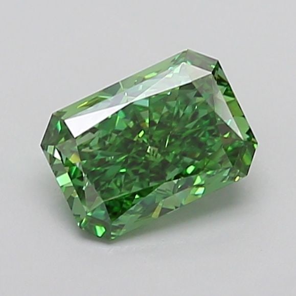 Loose Diamond - RADIANT 1.28ct Fancy Vivid Green VVS2: Loose Diamond - RADIANT 1.28ct Fancy Vivid Green VVS2 Source: This is a real non-mined Diamond that has been grown in a lab Shape: RADIANT Carats: 1.28 Color: Fancy Vivid Green Certification: IGI The 