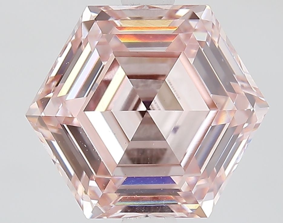 Loose Diamond - HEXAGONAL 2.79ct Fancy Intense Pink VS1: Loose Diamond - HEXAGONAL 2.79ct Fancy Intense Pink VS1 Source: This is a real non-mined Diamond that has been grown in a lab Shape: HEXAGONAL Carats: 2.79 Color: Fancy Intense Pink Certification: IGI