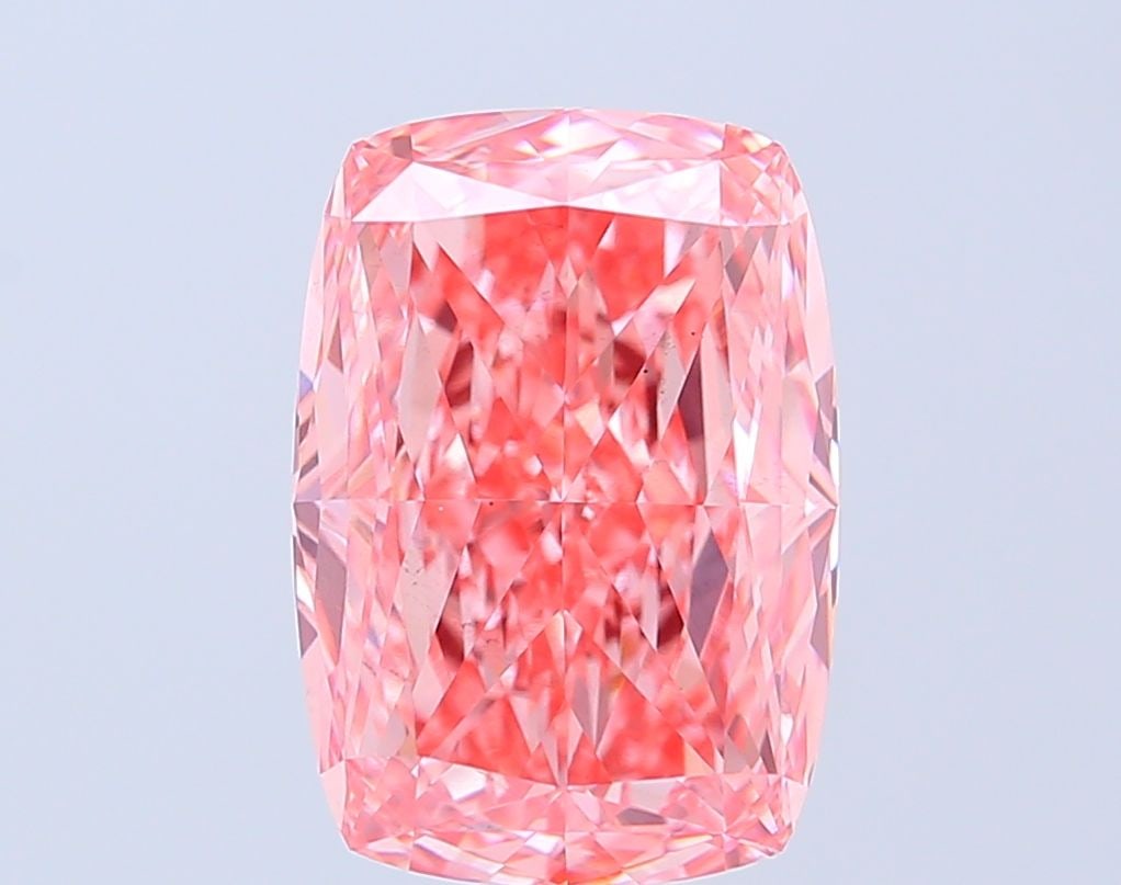 Loose Diamond - CUSHION MODIFIED 5.51ct Fancy Vivid Pink VS1: Loose Diamond - CUSHION MODIFIED 5.51ct Fancy Vivid Pink VS1 Source: This is a real non-mined Diamond that has been grown in a lab Shape: CUSHION MODIFIED Carats: 5.51 Color: Fancy Vivid Pink Certific