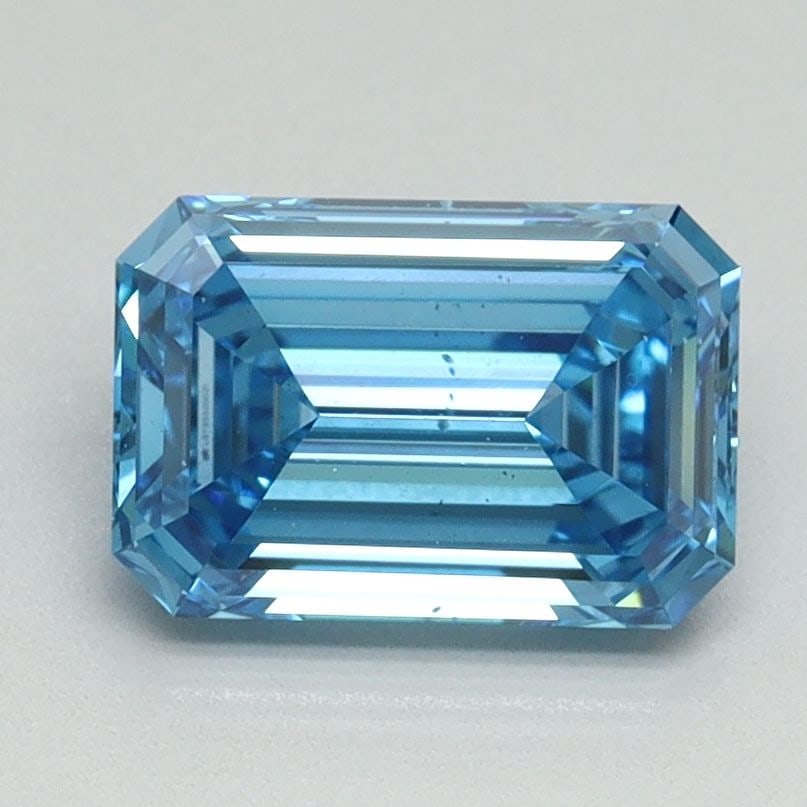 Loose Diamond - EMERALD 1.51ct Fancy Vivid Blue VS2: Loose Diamond - EMERALD 1.51ct Fancy Vivid Blue VS2 Source: This is a real non-mined Diamond that has been grown in a lab Shape: EMERALD Carats: 1.51 Color: Fancy Vivid Blue Certification: IGI Video: