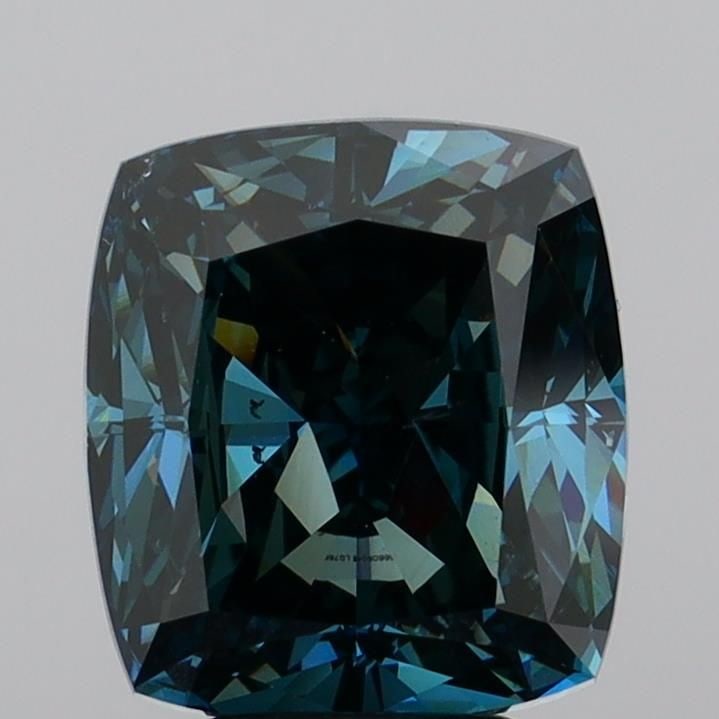 Loose Diamond - CUSHION MODIFIED 5.02ct Fancy Deep Greenish Blue VS2: Loose Diamond - CUSHION MODIFIED 5.02ct Fancy Deep Greenish Blue VS2 Source: This is a real non-mined Diamond that has been grown in a lab Shape: CUSHION MODIFIED Carats: 5.02 Color: Fancy Deep Greeni