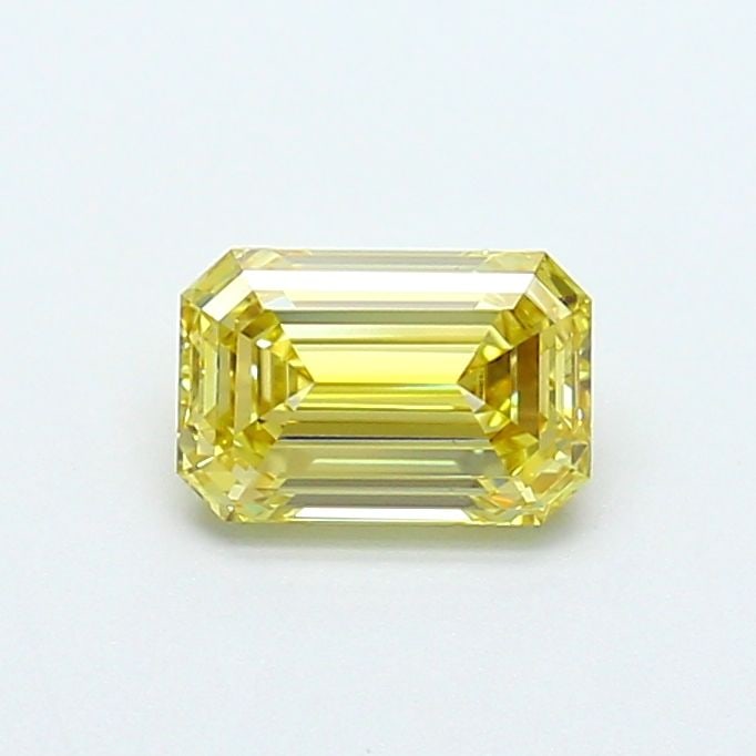 Loose Diamond - EMERALD 1.04ct Fancy Light Yellow VVS2: Loose Diamond - EMERALD 1.04ct Fancy Light Yellow VVS2 Source: This is a real non-mined Diamond that has been grown in a lab Shape: EMERALD Carats: 1.04 Color: Fancy Light Yellow Certification: IGI Vi