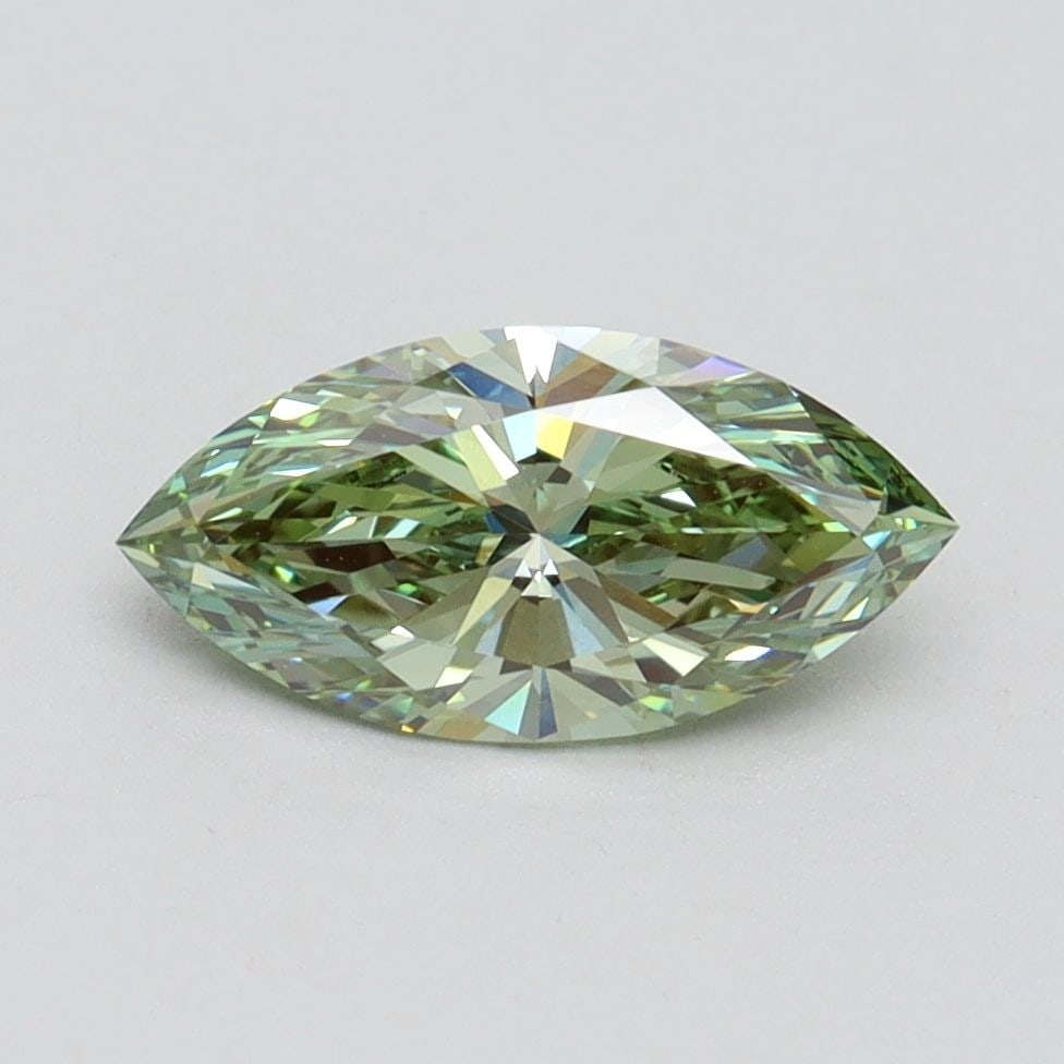 Loose Diamond - MARQUISE 1.03ct Fancy Vivid Green VVS2: Loose Diamond - MARQUISE 1.03ct Fancy Vivid Green VVS2 Source: This is a real non-mined Diamond that has been grown in a lab Shape: MARQUISE Carats: 1.03 Color: Fancy Vivid Green Certification: IGI Vi