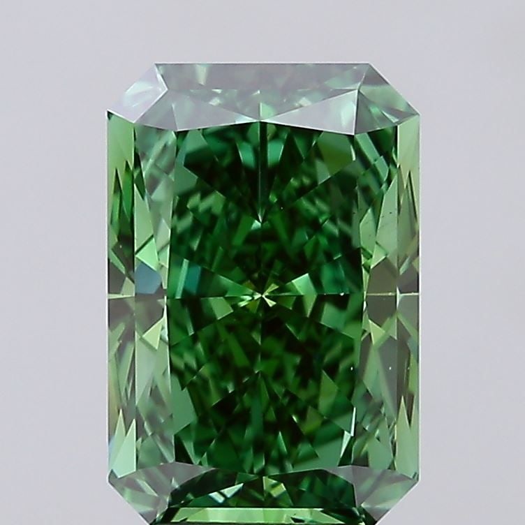 Loose Diamond - RADIANT 3.15ct Fancy Vivid Green VS1: Loose Diamond - RADIANT 3.15ct Fancy Vivid Green VS1 Source: This is a real non-mined Diamond that has been grown in a lab Shape: RADIANT Carats: 3.15 Color: Fancy Vivid Green Certification: IGI Video