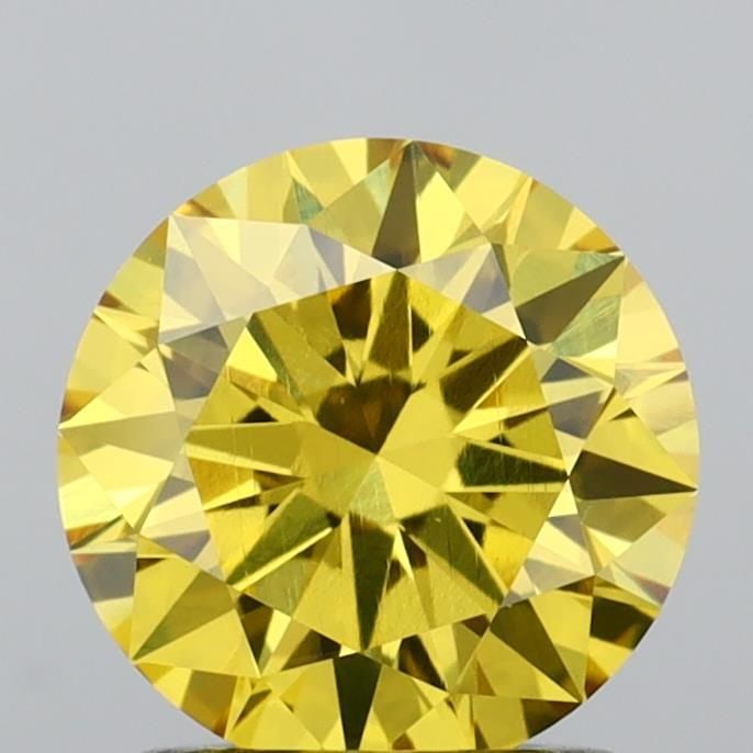 Ideal Loose Diamond - ROUND 1.24ct Fancy Vivid Yellow VVS2: Ideal Loose Diamond - ROUND 1.24ct Fancy Vivid Yellow VVS2 Source: This is a real non-mined Diamond that has been grown in a lab Shape: ROUND Carats: 1.24 Color: Fancy Vivid Yellow Certification: IGI 