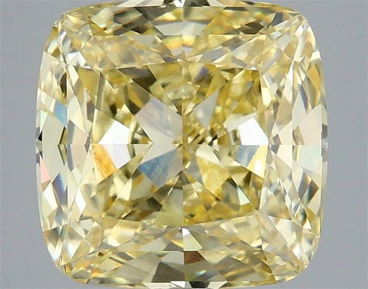 Loose Diamond - CUSHION MODIFIED 4.59ct Fancy Intense Yellow VS1: Loose Diamond - CUSHION MODIFIED 4.59ct Fancy Intense Yellow VS1 Source: This is a real non-mined Diamond that has been grown in a lab Shape: CUSHION MODIFIED Carats: 4.59 Color: Fancy Intense Yellow 
