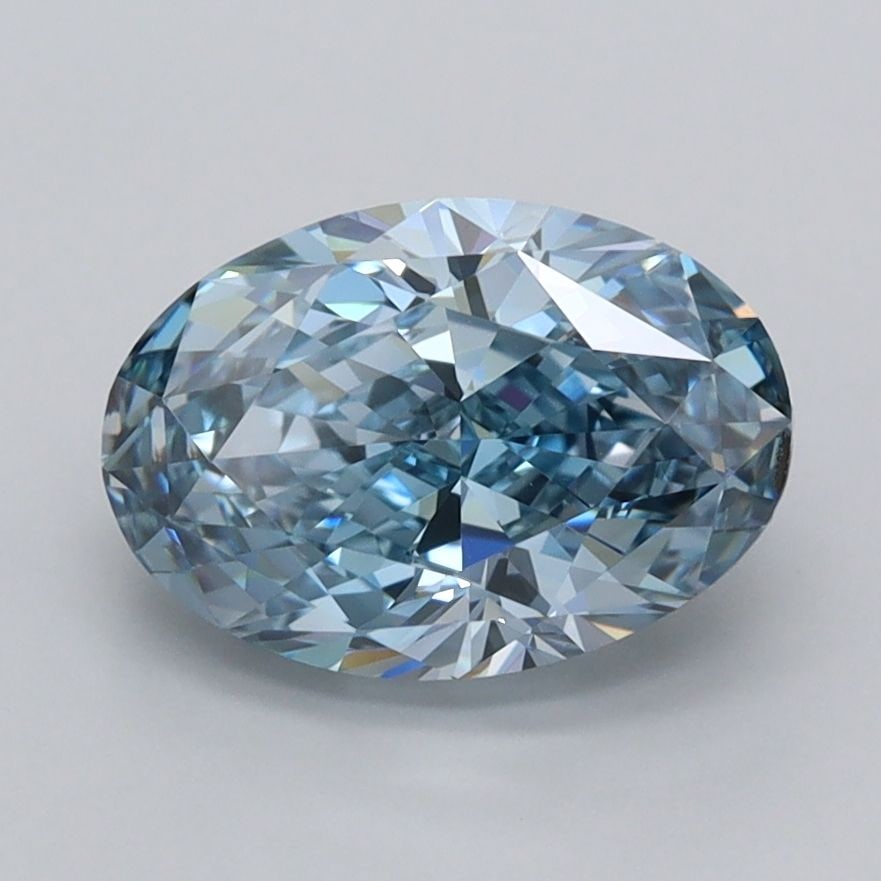Loose Diamond - OVAL 2.06ct Fancy Vivid Blue VVS1: Loose Diamond - OVAL 2.06ct Fancy Vivid Blue VVS1 Source: This is a real non-mined Diamond that has been grown in a lab Shape: OVAL Carats: 2.06 Color: Fancy Vivid Blue Certification: IGI Video: