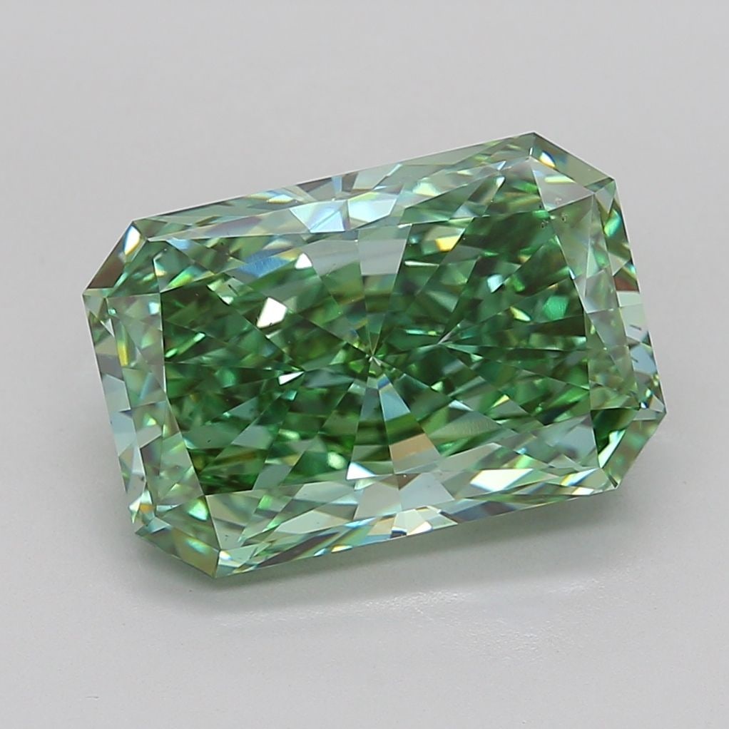 Loose Diamond - CUSHION MODIFIED 10.03ct Fancy Vivid Green SI1: Loose Diamond - CUSHION MODIFIED 10.03ct Fancy Vivid Green SI1 Source: This is a real non-mined Diamond that has been grown in a lab Shape: CUSHION MODIFIED Carats: 10.03 Color: Fancy Vivid Green Cert