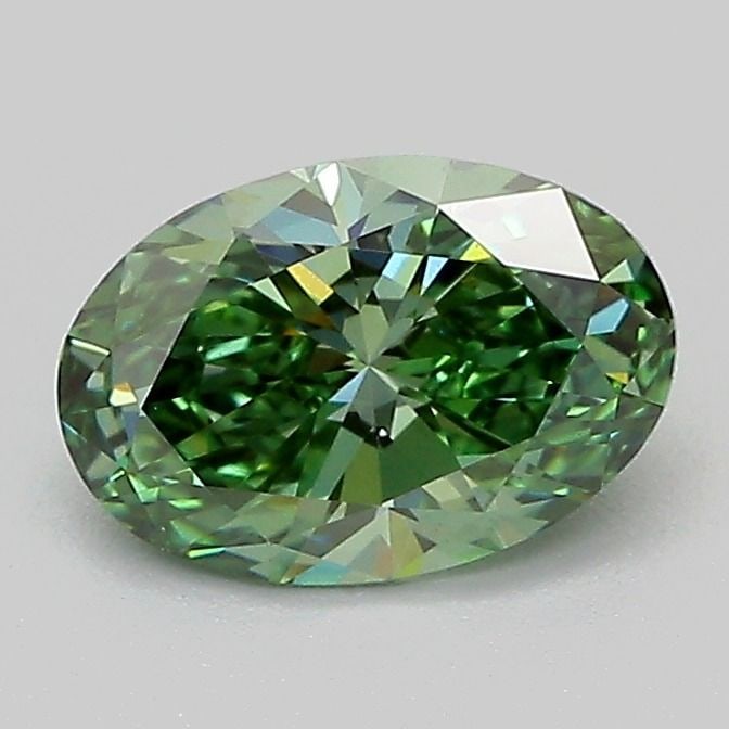 Loose Diamond - OVAL 1.01ct Fancy Vivid Green VS2: Loose Diamond - OVAL 1.01ct Fancy Vivid Green VS2 Source: This is a real non-mined Diamond that has been grown in a lab Shape: OVAL Carats: 1.01 Color: Fancy Vivid Green Certification: IGI The Diamond