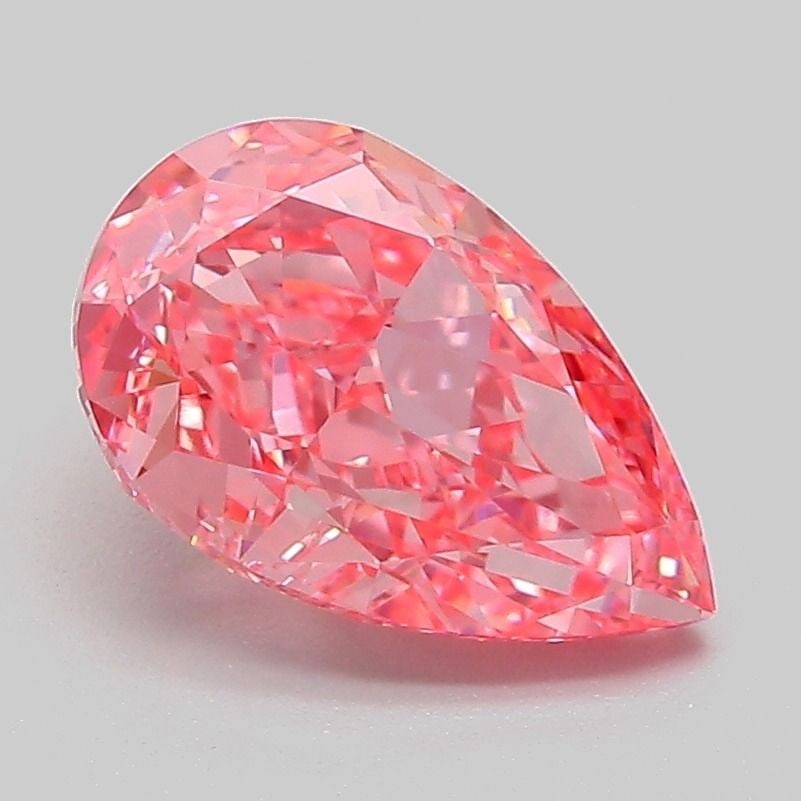 Loose Diamond - PEAR 2.08ct Fancy Vivid Pink VVS2: Loose Diamond - PEAR 2.08ct Fancy Vivid Pink VVS2 Source: This is a real non-mined Diamond that has been grown in a lab Shape: PEAR Carats: 2.08 Color: Fancy Vivid Pink Certification: IGI Video: