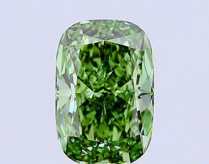 Loose Diamond - CUSHION MODIFIED 4.22ct Fancy Vivid Green VS1: Loose Diamond - CUSHION MODIFIED 4.22ct Fancy Vivid Green VS1 Source: This is a real non-mined Diamond that has been grown in a lab Shape: CUSHION MODIFIED Carats: 4.22 Color: Fancy Vivid Green Certif
