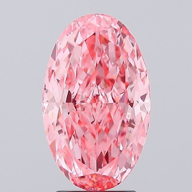 Loose Diamond - OVAL 3.88ct Fancy Vivid Pink VVS2: Loose Diamond - OVAL 3.88ct Fancy Vivid Pink VVS2 Source: This is a real non-mined Diamond that has been grown in a lab Shape: OVAL Carats: 3.88 Color: Fancy Vivid Pink Certification: IGI Video: