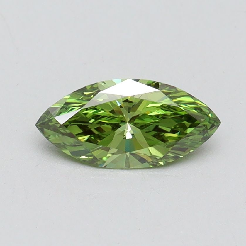 Loose Diamond - MARQUISE 0.52ct Fancy Vivid Green VVS2: Loose Diamond - MARQUISE 0.52ct Fancy Vivid Green VVS2 Source: This is a real non-mined Diamond that has been grown in a lab Shape: MARQUISE Carats: 0.52 Color: Fancy Vivid Green Certification: IGI Vi