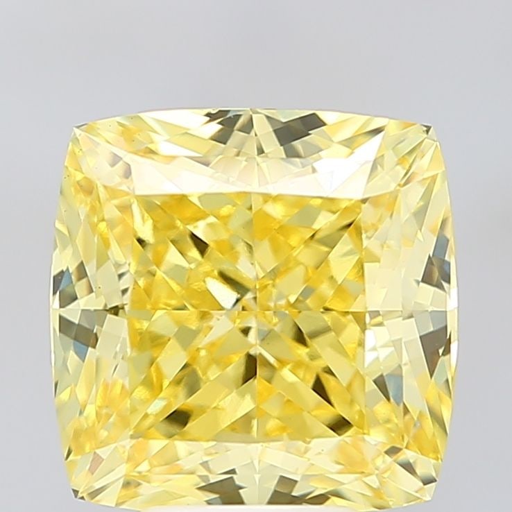 Loose Diamond - CUSHION MODIFIED 7.08ct Fancy Vivid Yellow VS2: Loose Diamond - CUSHION MODIFIED 7.08ct Fancy Vivid Yellow VS2 Source: This is a real non-mined Diamond that has been grown in a lab Shape: CUSHION MODIFIED Carats: 7.08 Color: Fancy Vivid Yellow Cert