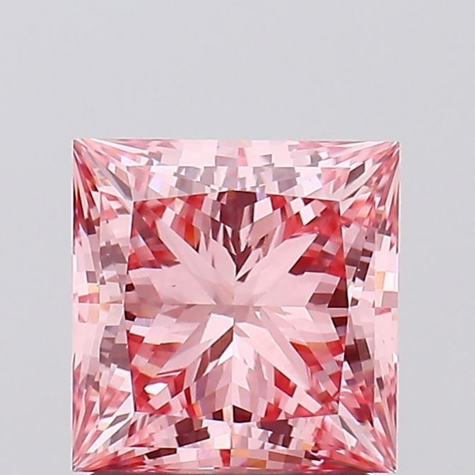 Loose Diamond - PRINCESS 1.8ct Fancy Vivid Pink VS1: Loose Diamond - PRINCESS 1.8ct Fancy Vivid Pink VS1 Source: This is a real non-mined Diamond that has been grown in a lab Shape: PRINCESS Carats: 1.8 Color: Fancy Vivid Pink Certification: IGI Video: