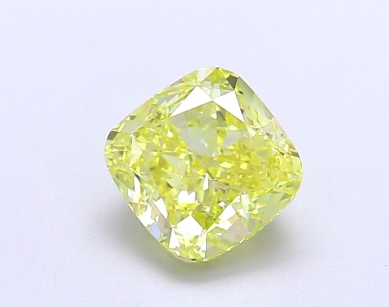 Loose Diamond - CUSHION BRILLIANT 1.4ct Fancy Vivid Yellow VVS2: Loose Diamond - CUSHION BRILLIANT 1.4ct Fancy Vivid Yellow VVS2 Source: This is a real non-mined Diamond that has been grown in a lab Shape: CUSHION BRILLIANT Carats: 1.4 Color: Fancy Vivid Yellow Cer