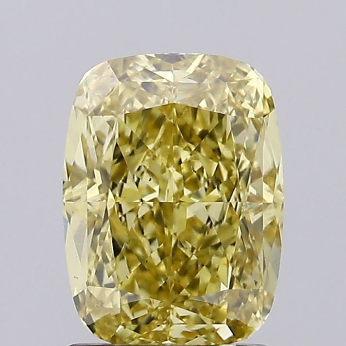 Loose Diamond - CUSHION MODIFIED 1.77ct Fancy Vivid Yellow VS1: Loose Diamond - CUSHION MODIFIED 1.77ct Fancy Vivid Yellow VS1 Source: This is a real non-mined Diamond that has been grown in a lab Shape: CUSHION MODIFIED Carats: 1.77 Color: Fancy Vivid Yellow Cert