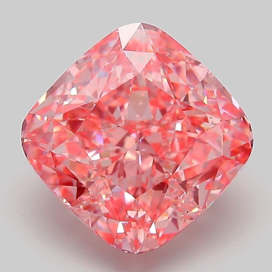 Loose Diamond - CUSHION MODIFIED 5.37ct Fancy Vivid Pink VVS2: Loose Diamond - CUSHION MODIFIED 5.37ct Fancy Vivid Pink VVS2 Source: This is a real non-mined Diamond that has been grown in a lab Shape: CUSHION MODIFIED Carats: 5.37 Color: Fancy Vivid Pink Certifi
