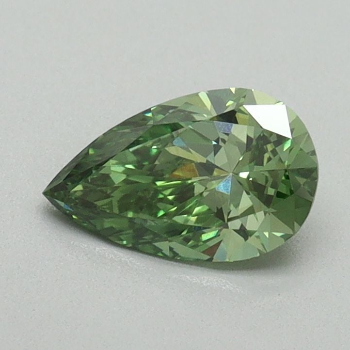 Loose Diamond - PEAR 0.61ct Fancy Vivid Green VVS2: Loose Diamond - PEAR 0.61ct Fancy Vivid Green VVS2 Source: This is a real non-mined Diamond that has been grown in a lab Shape: PEAR Carats: 0.61 Color: Fancy Vivid Green Certification: IGI Video: