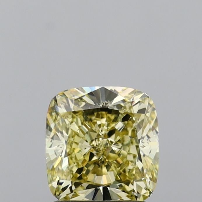 Loose Diamond - CUSHION MODIFIED 1.54ct Fancy Yellow VS1: Loose Diamond - CUSHION MODIFIED 1.54ct Fancy Yellow VS1 Source: This is a real non-mined Diamond that has been grown in a lab Shape: CUSHION MODIFIED Carats: 1.54 Color: Fancy Yellow Certification: I