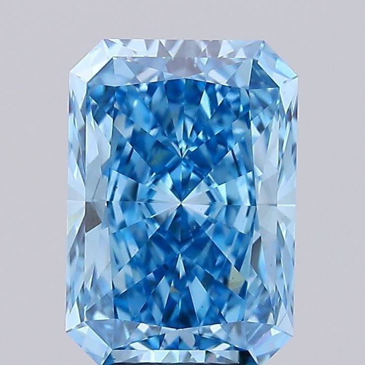 Loose Diamond - RADIANT 4.57ct Fancy Vivid Blue VS1: Loose Diamond - RADIANT 4.57ct Fancy Vivid Blue VS1 Source: This is a real non-mined Diamond that has been grown in a lab Shape: RADIANT Carats: 4.57 Color: Fancy Vivid Blue Certification: IGI Video: