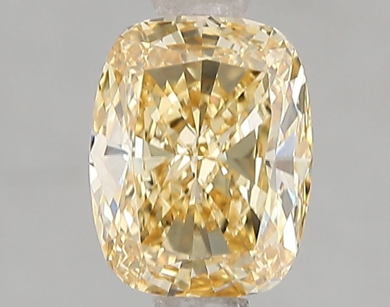 Loose Diamond - CUSHION MODIFIED 1.59ct Fancy Intense Yellow VS1: Loose Diamond - CUSHION MODIFIED 1.59ct Fancy Intense Yellow VS1 Source: This is a real non-mined Diamond that has been grown in a lab Shape: CUSHION MODIFIED Carats: 1.59 Color: Fancy Intense Yellow 