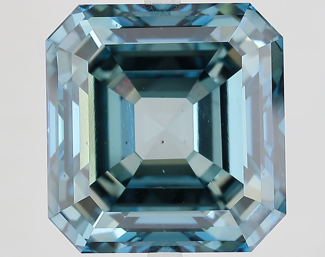 Loose Diamond - ASSCHER 18.07ct Fancy Vivid Blue VS2: Loose Diamond - ASSCHER 18.07ct Fancy Vivid Blue VS2 Source: This is a real non-mined Diamond that has been grown in a lab Shape: ASSCHER Carats: 18.07 Color: Fancy Vivid Blue Certification: IGI Video