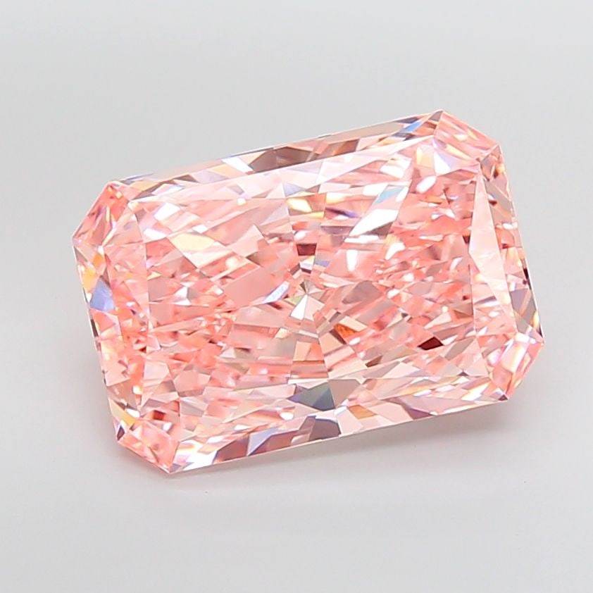 Loose Diamond - RADIANT 14.1ct Fancy Vivid Pink VVS2: Loose Diamond - RADIANT 14.1ct Fancy Vivid Pink VVS2 Source: This is a real non-mined Diamond that has been grown in a lab Shape: RADIANT Carats: 14.1 Color: Fancy Vivid Pink Certification: IGI Video: