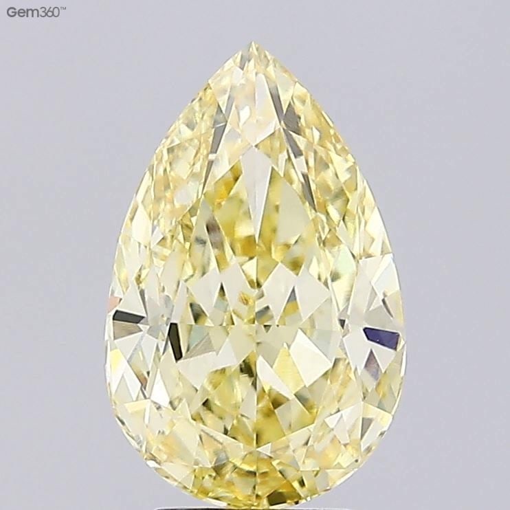 Loose Diamond - PEAR 5.14ct Fancy Intense Yellow VVS2: Loose Diamond - PEAR 5.14ct Fancy Intense Yellow VVS2 Source: This is a real non-mined Diamond that has been grown in a lab Shape: PEAR Carats: 5.14 Color: Fancy Intense Yellow Certification: IGI Vide