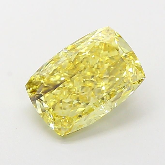 Loose Diamond - CUSHION MODIFIED 2.08ct Fancy Intense Yellow SI1: Loose Diamond - CUSHION MODIFIED 2.08ct Fancy Intense Yellow SI1 Source: This is a real non-mined Diamond that has been grown in a lab Shape: CUSHION MODIFIED Carats: 2.08 Color: Fancy Intense Yellow 