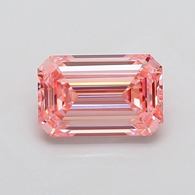 Loose Diamond - EMERALD 2.59ct Fancy Vivid Pink VVS2: Loose Diamond - EMERALD 2.59ct Fancy Vivid Pink VVS2 Source: This is a real non-mined Diamond that has been grown in a lab Shape: EMERALD Carats: 2.59 Color: Fancy Vivid Pink Certification: IGI Video: