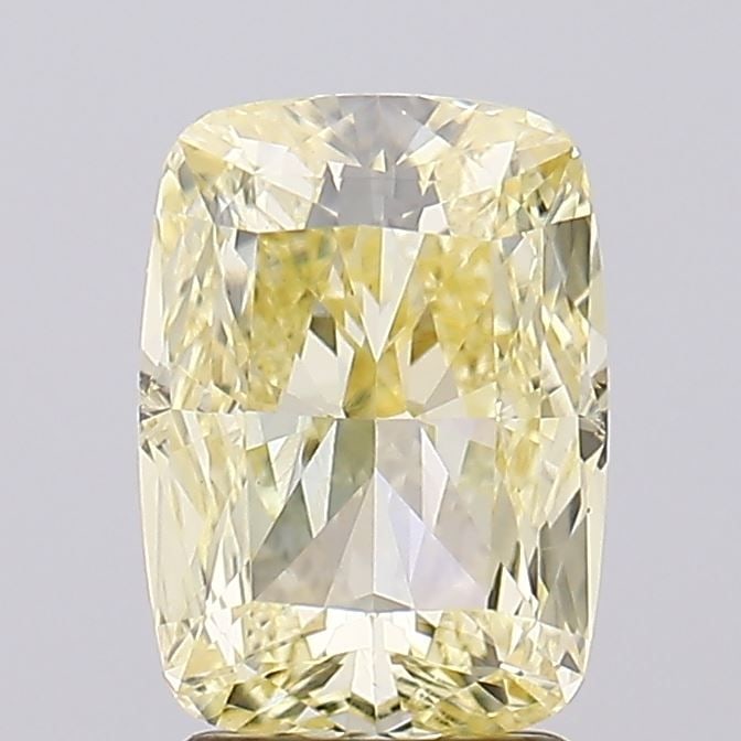 Loose Diamond - CUSHION MODIFIED 2.5ct Fancy Yellow VVS2: Loose Diamond - CUSHION MODIFIED 2.5ct Fancy Yellow VVS2 Source: This is a real non-mined Diamond that has been grown in a lab Shape: CUSHION MODIFIED Carats: 2.5 Color: Fancy Yellow Certification: IG