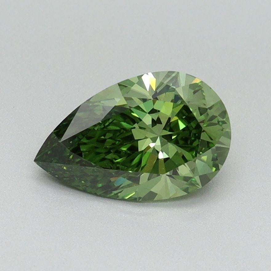 Loose Diamond - PEAR 1.02ct Fancy Vivid Green VS1: Loose Diamond - PEAR 1.02ct Fancy Vivid Green VS1 Source: This is a real non-mined Diamond that has been grown in a lab Shape: PEAR Carats: 1.02 Color: Fancy Vivid Green Certification: IGI Video: