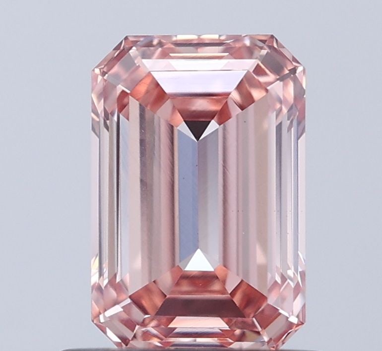 Loose Diamond - EMERALD 0.99ct Fancy Light Pink Brown VVS2: Loose Diamond - EMERALD 0.99ct Fancy Light Pink Brown VVS2 Source: This is a real non-mined Diamond that has been grown in a lab Shape: EMERALD Carats: 0.99 Color: Fancy Light Pink Brown Certification