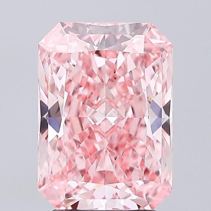 Loose Diamond - RADIANT 2.72ct Fancy Vivid Pink VVS2: Loose Diamond - RADIANT 2.72ct Fancy Vivid Pink VVS2 Source: This is a real non-mined Diamond that has been grown in a lab Shape: RADIANT Carats: 2.72 Color: Fancy Vivid Pink Certification: IGI Video: