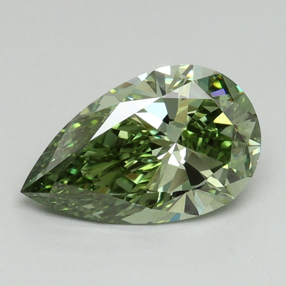 Loose Diamond - PEAR 1.61ct Fancy Vivid Green VS1: Loose Diamond - PEAR 1.61ct Fancy Vivid Green VS1 Source: This is a real non-mined Diamond that has been grown in a lab Shape: PEAR Carats: 1.61 Color: Fancy Vivid Green Certification: IGI Video:
