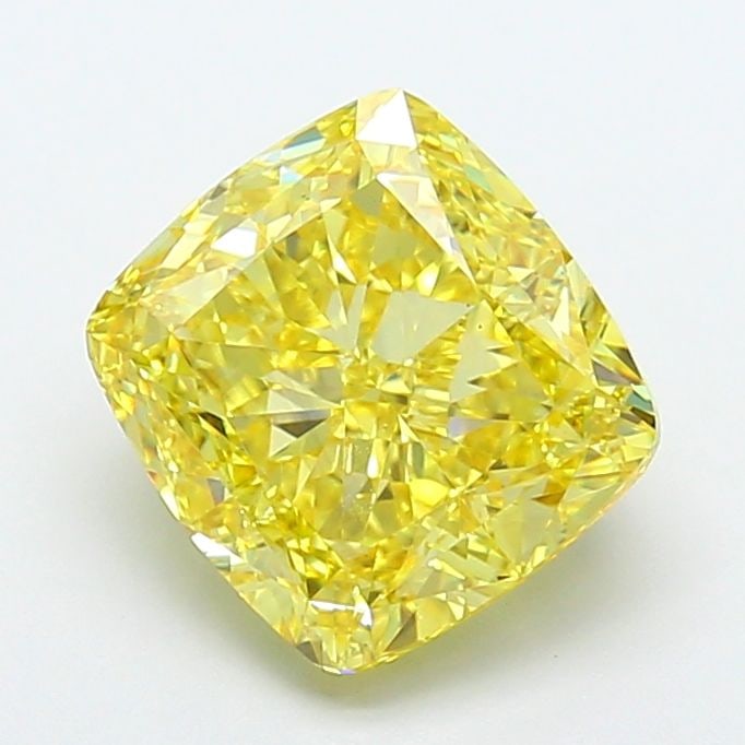 Loose Diamond - CUSHION MODIFIED 4.08ct Fancy Vivid Yellow VS2: Loose Diamond - CUSHION MODIFIED 4.08ct Fancy Vivid Yellow VS2 Source: This is a real non-mined Diamond that has been grown in a lab Shape: CUSHION MODIFIED Carats: 4.08 Color: Fancy Vivid Yellow Cert