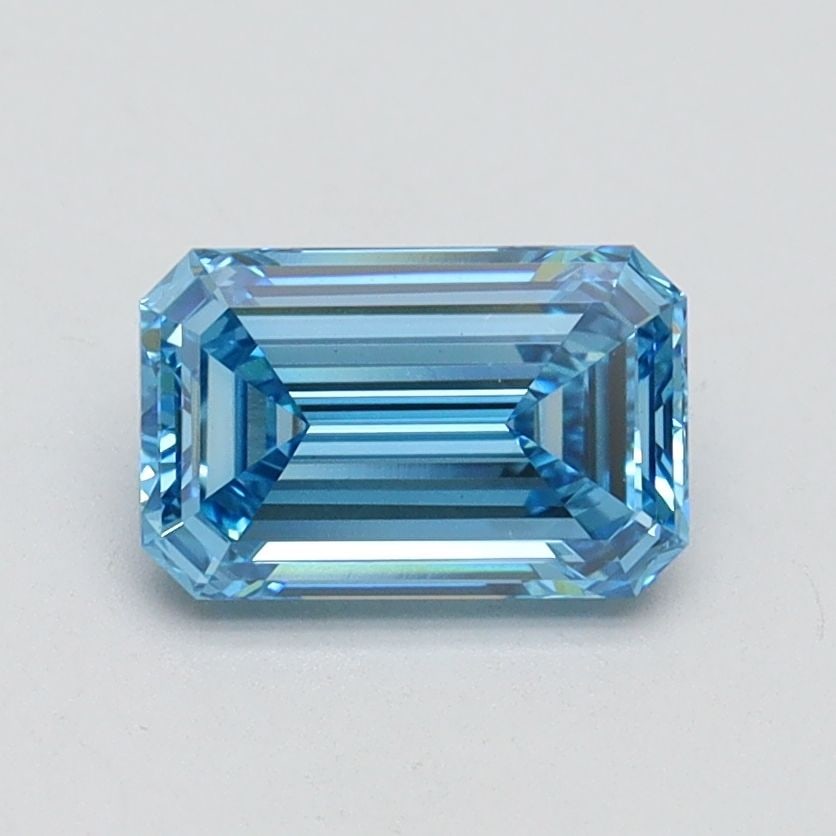 Loose Diamond - EMERALD 1.03ct Fancy Vivid Blue VS2: Loose Diamond - EMERALD 1.03ct Fancy Vivid Blue VS2 Source: This is a real non-mined Diamond that has been grown in a lab Shape: EMERALD Carats: 1.03 Color: Fancy Vivid Blue Certification: IGI Video: